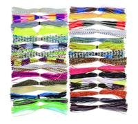 Bass Spinner Baits - Vibrant Silicone Jig Skirts, Assorted Fishing Lure Skirt Bundle, Elastic Bait Replacement Accessories, Smooth Casting Tackle Collection For Home Users Accessory