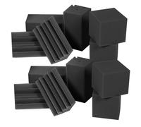 Bass Traps Angolari Professionali 16 Pezzi, Spugna Nera | Assorbimento Rumore, Materiale Ignifugo, Forme Piramide e Cubo, per Home Theater e Studio Registrazione