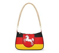 Bassa Sassonia Cvil Bandiera Tote Borsa da Donna Borsa a Tracolla Estetica Hobo Borse Chiusura Cerniera Catena Cinghia
