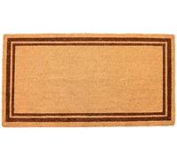 BASSANO Zerbino Cocco Naturale Cornice 50x90 cm Rettangolare Fondo Gomma PVC per ingresso Resistente Lavabile Antiscivolo (Brown)