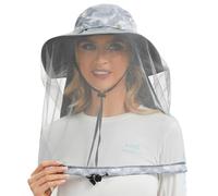 Bassdash Cappello da Sole antizanzare UPF 50+ con Rete Nascosta per la Testa e Aletta per Il Collo per Uomini Donne Pesca all'aperto Escursionismo Campeggio
