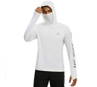 Bassdash Felpa con Cappuccio da Uomo con Maschera, UPF 50+, Grafica da Pesca, Manica Lunga, Traspirante e Antigoccia, Modello FS47M