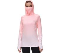 Bassdash FS23W Camicia con Cappuccio da Pesca UPF 50+ da Donna con Maschera Facciale e Fori per i Pollici