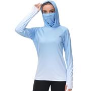 Bassdash FS23W Camicia con Cappuccio da Pesca UPF 50+ da Donna con Maschera Facciale e Fori per i Pollici