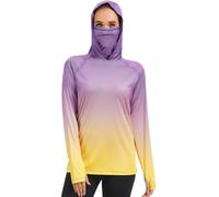 Bassdash FS23W Camicia con Cappuccio da Pesca UPF 50+ da Donna con Maschera Facciale e Fori per i Pollici