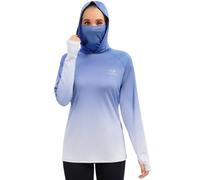 Bassdash FS23W Camicia con Cappuccio da Pesca UPF 50+ da Donna con Maschera Facciale e Fori per i Pollici