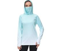 Bassdash FS23W Camicia con Cappuccio da Pesca UPF 50+ da Donna con Maschera Facciale e Fori per i Pollici
