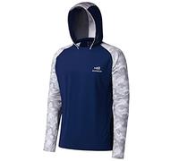 Bassdash - Maglia a Maniche Lunghe da Uomo con Protezione UPF 50+ e Maschera facciale incorporata, Scaldacollo e Cappuccio, Ideale per la Pesca