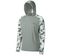 Bassdash - Maglia a Maniche Lunghe da Uomo con Protezione UPF 50+ e Maschera facciale incorporata, Scaldacollo e Cappuccio, Ideale per la Pesca
