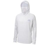 Bassdash - Maglia a Maniche Lunghe da Uomo con Protezione UPF 50+ e Maschera facciale incorporata, Scaldacollo e Cappuccio, Ideale per la Pesca