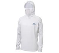 Bassdash - Maglia a Maniche Lunghe da Uomo con Protezione UPF 50+ e Maschera facciale incorporata, Scaldacollo e Cappuccio, Ideale per la Pesca