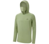 Bassdash - Maglia a Maniche Lunghe da Uomo con Protezione UPF 50+ e Maschera facciale incorporata, Scaldacollo e Cappuccio, Ideale per la Pesca