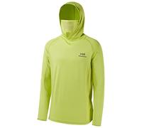 Bassdash - Maglia a Maniche Lunghe da Uomo con Protezione UPF 50+ e Maschera facciale incorporata, Scaldacollo e Cappuccio, Ideale per la Pesca
