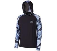Bassdash - Maglia a Maniche Lunghe da Uomo con Protezione UPF 50+ e Maschera facciale incorporata, Scaldacollo e Cappuccio, Ideale per la Pesca