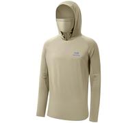 Bassdash - Maglia a Maniche Lunghe da Uomo con Protezione UPF 50+ e Maschera facciale incorporata, Scaldacollo e Cappuccio, Ideale per la Pesca