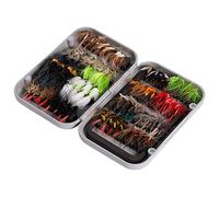 Bassdash Pesca Mosche Artificiali Esche Set Fly Fishing Flies Kit Assortimento di Mosche Trota Bass Fishing con Fly Box