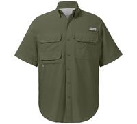 Bassdash UPF 50 - Camicia da Pesca da Uomo a Maniche Corte con Bottoni per attività all'aperto