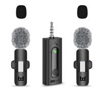 BassDrops Microfono Lavalier wireless per fotocamera iPhone Android - Microfono senza fili da bavero per registrazione video, live streaming, YouTube, TikTok, Vlog, intervista