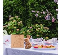 Basse da cottura di coniglio stampo in legno con coniglietto cioccolato stampo