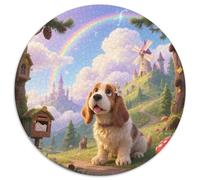 Basset Hound 1000 Pezzi Puzzle Cute Pets Puzzle Circolare Giochi Intellettuali Creativo Antistress Sfida Unica (67.5x67.5cm)