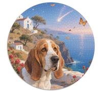 Basset Hound 1000 Pezzi Puzzle Cute Pets Puzzle Rotondo Giochi Intellettuali Creativo, Antistress Regali Unici (67.5x67.5cm)