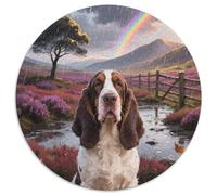 Basset Hound 1000 Pezzi Puzzle Giochi Di Puzzle Cute Pets Puzzle Rotondo Puzzle Classico Puzzle Arte Giochi Regali Unici (67.5x67.5cm)