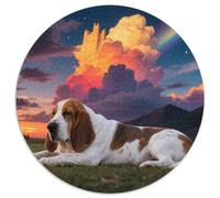 Basset Hound 1000 Pezzi Puzzles Pet Dog Puzzle Rotondo Per Adulti O Bambini Puzzle Creativo Arte Ecofriendly 1000pcs (67.5x67.5cm)