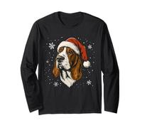 Basset Hound - Cappello da Babbo Natale, Divertente, Carino, Cane, Mamma, papà Maglia a Manica