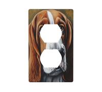 Basset Hound - Copertura decorativa per interruttore della luce, 1 banda, per cucina, camera da letto, bagno, dimensioni 7 x 11,4 cm