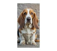 Basset Hound Copertura Porta Banner 90x180cm Festone Festone Stagionale Cartello di Benvenuto Decorazione Verticale Porta Appeso Per Portico Ingresso Giardino Decor
