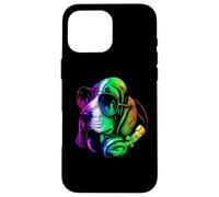 Basset Hound DJ Cuffie Retro Music Dog Lover Custodia per iPhone 16 Pro Max