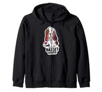 Basset Hound Dog Mom Basset Hound Dad Kawaii Doodles Felpa con Cappuccio