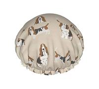 Basset Hound Dog Riutilizzabile Impermeabile Lavabile Regolabile Adatto a donne Tutte le lunghezze di capelli Cuffia da a