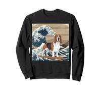 Basset Hound Giapponese Kanagawa Wave Surf Amante dei Cani Felpa