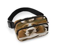 Basset Hound Marsupio con cinghia regolabile Marsupio alla moda per sport all'aria aperta escursionismo, bianco, 20 x 13 cm, marsupio stampato