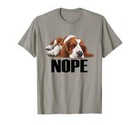 Basset Hound Nope Funny Lazy Dog Razza Maglietta
