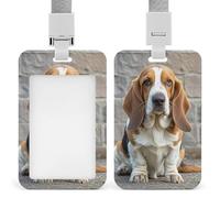 Basset Hound - Porta badge con cordino staccabile, design impermeabile, per ufficio, posto di lavoro