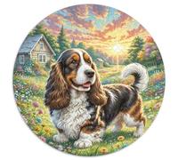 Basset Hound - Puzzle rotondi da 1000 pezzi, per bambini e adulti, regalo per la famiglia, forma unica, impossibile, regalo di Natale creativo per adolescenti e adulti, 1000 pezzi (67,5 x 67,5 cm)