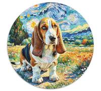 Basset Hound Puzzle Rotondo 1000 Pezzi Puzzle Pet Dog Puzzle Bambini Ifficile E Impossibile Per Adulti Idea Regalo Per Lei O Lui Rotonda 1000pcs (67.5x67.5cm)