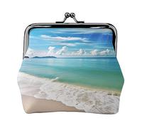 Basset Hound stampato portamonete per le donne borsa portafoglio in pelle PU cambio sacchetto Kiss-Lock Vintage Pouch, Ocean Sea Spiaggia, Taglia unica, Vintage