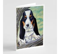 Basset Hound sul ramo Biglietti d'auguri e buste Confezione da 8