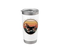 Basset Hound Sunset Silhouette Dog Lover Owner Bicchiere termico in acciaio inox doppia parete