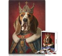 Basset Hound The King Puzzle da 1000 pezzi per adulti, gioca e impara in modo intelligente, sentito per festeggiare, dimensioni 50x75cm