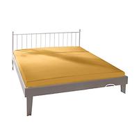 Bassetti 9314078 - Lenzuolo con angoli elasticizzati, tinta unita 196 oro, in cotone/elastan, dimensioni: 180 x 200 cm, 200 x 220 cm