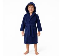 Bassetti Accappatoio Bambini Unisex con Cappuccio in Spugna di Puro Cotone 360 g/m² - Pop Color - Morbido, Assorbente - Taglie 5/6, 7/9, 10/12 Anni (IT, Età, 10 anni, 12 anni, Regular, Oltremare)