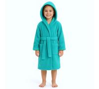 Bassetti Accappatoio Bambini Unisex con Cappuccio in Spugna di Puro Cotone 360 g/m² - Pop Color - Morbido, Assorbente - Taglie 5/6, 7/9, 10/12 Anni (IT, Età, 10 anni, 12 anni, Regular, Giada)
