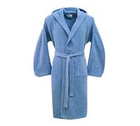 BASSETTI Accappatoio con Cappuccio Serie Vivian in morbida spugna 100% Cotone Altamente Assorbente. ITALY Designed (MARE DEL SUD - Taglia L)