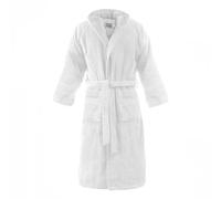 Bassetti Accappatoio Spugna Cotone COLORS Con Cappuccio Altamente Assorbente Unisex Con Zaino Sport Ricamato (IT, Testo, S, Regular, Regular, Bianco)