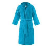 Bassetti Accappatoio Uomo Donna con Cappuccio Spugna di Puro Cotone 360 gr/m² (L 50/52 Turchese T5)