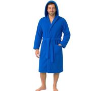Bassetti Accappatoio Uomo e Donna in Spugna 100% Cotone 360 g/m² con Cappuccio, Tasche e Cintura - Collezione Pop Color Tinta Unita (IT, Testo, M, Regular, Regular, Oceano)